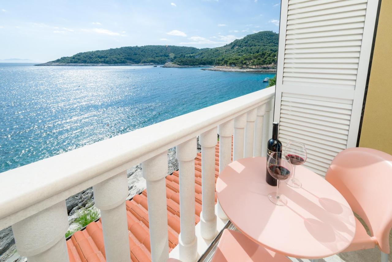Luxury Bellavista Amazing Sea Holidays With Private Beach & Parking Milna  Eksteriør bilde