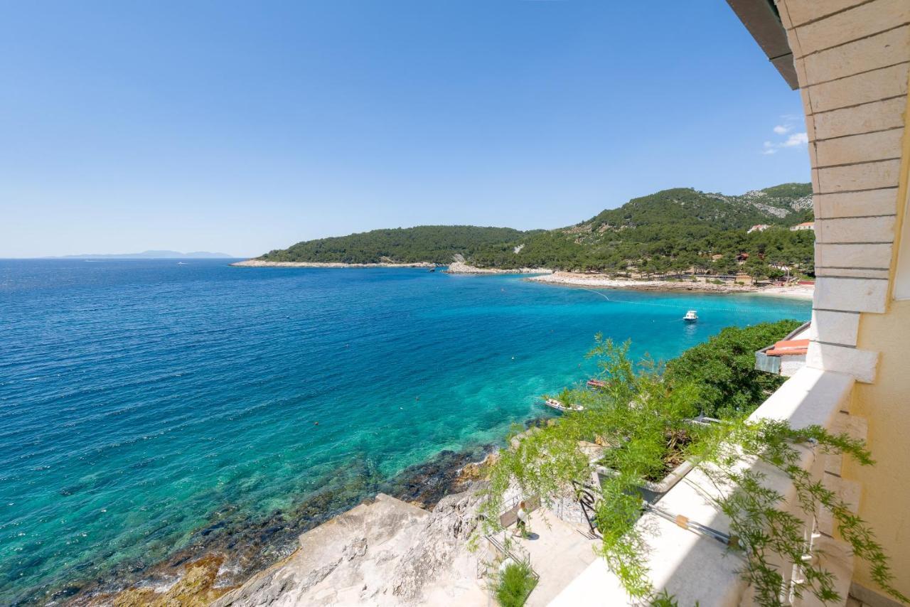 Luxury Bellavista Amazing Sea Holidays With Private Beach & Parking Milna  Eksteriør bilde